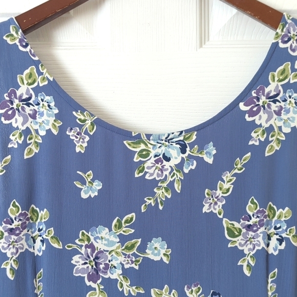 Jackpot by Carli Gry 90's Vintage Floral Sleeveless Sheath Maxi Dress Blue 1 - Picture 3 of 14